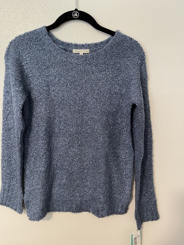 Copper Key Sweater Blue Metallic Sz 14/Large New With Tags