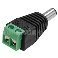 DC Power Plug Male 2.1mm x 5.5mm to Screw Terminal CCTV Camera Connector Adapter
