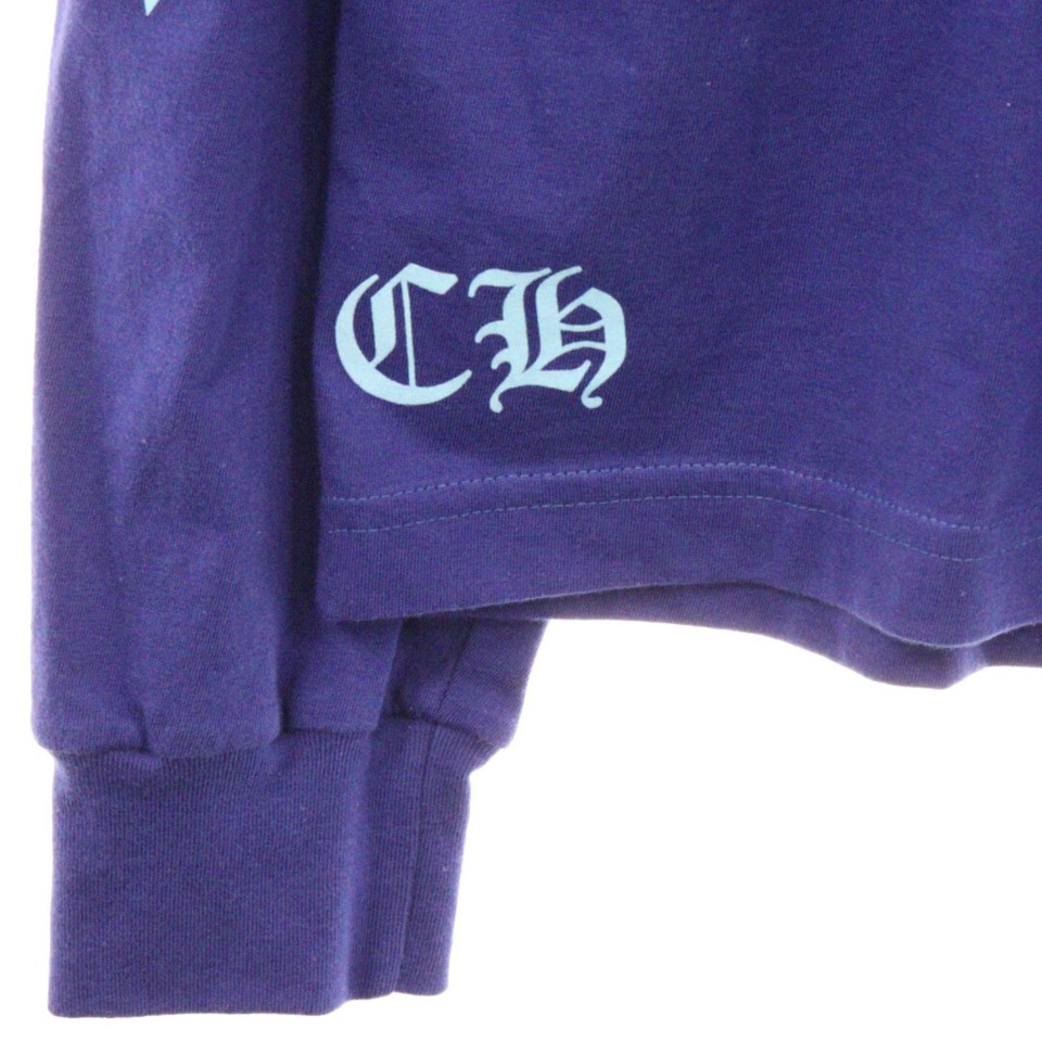 CHROME HEARTS BLUE STAR LONG SLEEVE TEE BACKSTAR PRINT CREW NECK T
