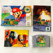 Super Mario 64 (Nintendo 64, N64, 1996) AUTHENTIC Game Cart + Box Manual Poster