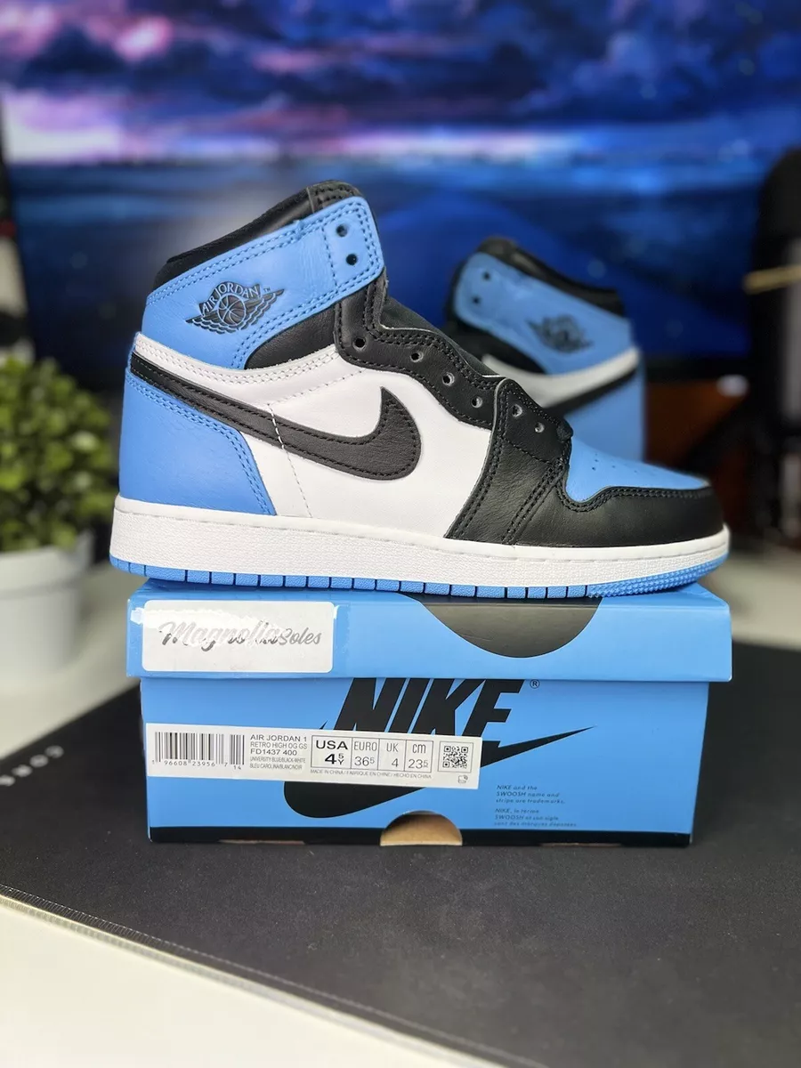 Nike Air Jordan 1 Retro OG High UNC Toe GS FD1437-400 Size 4.5Y ...