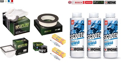 Premium Wartungskit Kerzenfilter + Ipone Öl Yamaha T-MAX 500 2001-2007