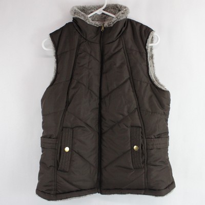 KC Collections Damen Braune Windjacke & Vlies Wendbar Weste Größe M