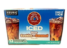 Original Donuts Shop Coffee Iced Duos Cookies & Caramel 12 K Cup Keurig Aug 2025