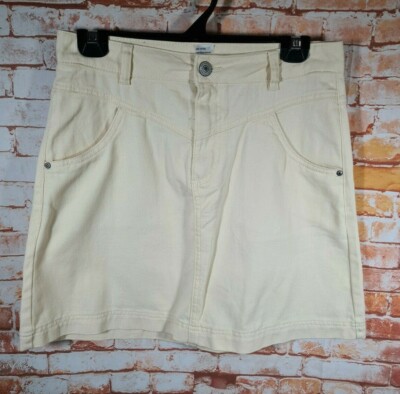BNWT Ladies Sz 12 Anko Brand Butter Beige Yoke Detail Cotton Pockets Mini Skirt