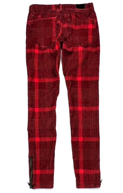 Pantalones de pana BDG Urban Outfitters para mujer (26"X26") ajustados a cuadros cremalleras al tobillo Foto 3 de 4