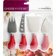 4PC CHEESE KNIFE SET FORK STAINLESS STEEL KITCHEN UTENSIL CUTTER SLICER CUTTING 