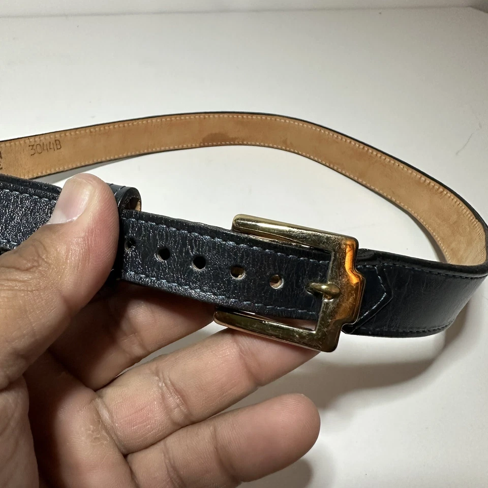 Justin Women Size 28 Navy Blue Top Grain Cowhide Leather Belt Western USA 3044B - Image 2 of 4