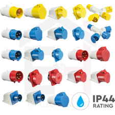 110V - 415V 16A - 32A Industrial Plug & Sockets Connectors IP44 Red Blue Yellow