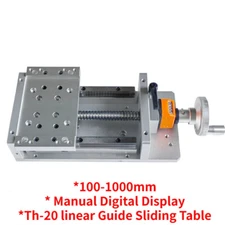 100mm~1000mm Manual CNC Linear Guide Sliding Table TH-20 SFU1605 Digital Display