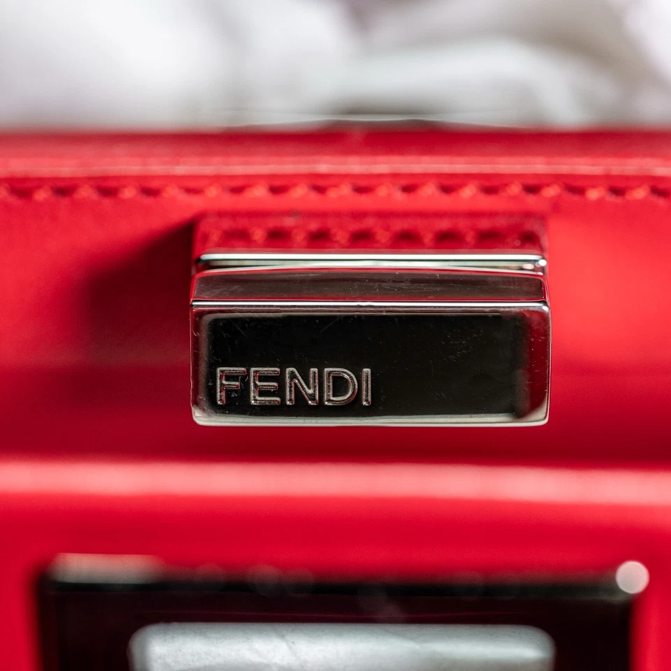 FENDI Red Peekaboo - Mini Bag / Lamb Leather *NEVER USED* MSRP $4900 - Image 2 of 4