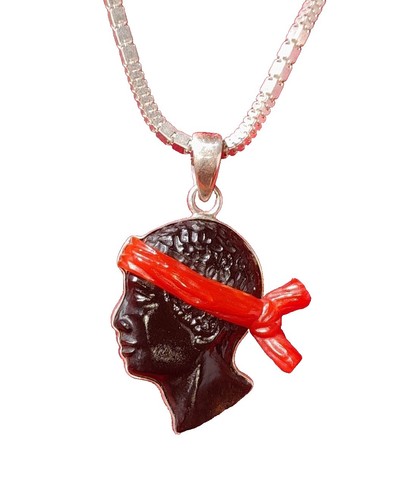 【レッド】Handmade Thailand SILVER & beads  neckla NIB SX THAI Large Statement Sterling Silver & Red Coral Medallion