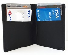 Black Genuine Leather Men's Bifold Wallet 6 Credit Cards Front Pocket Holder