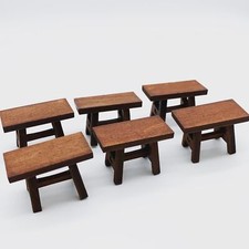 3PC 1/12 Scale Dollhouse Miniature Furniture Wooden Retro Stool Doll Accessories