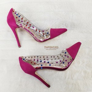 red multi colored heels