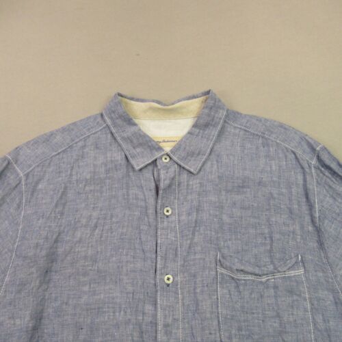 Tommy Bahama Shirt Mens XL Short Sleeve button Up Pockets Linen Outdoors - Picture 2 of 8