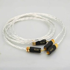 Pair 7N OCC Silver Plated RCA Signal Cable 24K Gold Plated WBT Plug for AMP DAC