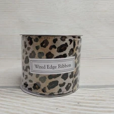 New Leopard 2.5" x 3 YD Ribbon Bows Wreath Crafts Wired Cheetah Wild Animal Glam