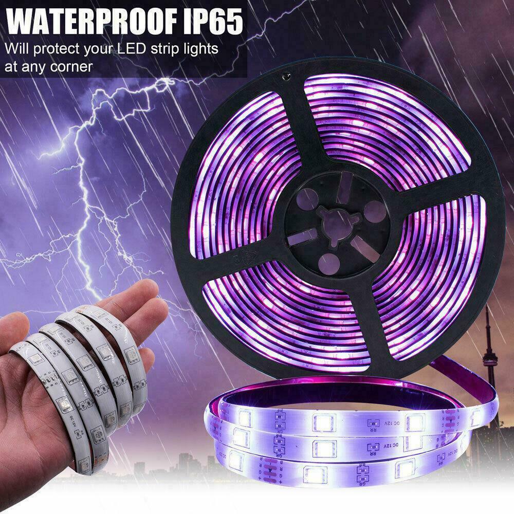 5M RGB 5050 Waterproof LED Strip light SMD 44 Key US Remote 12V Power Full Kit