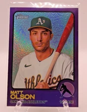 2022 Topps Heritage Matt Olson Purple #48 Oakland A's