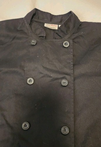 Abrigo Camisa Chef Works Botón Negro Talla M Ventilado Manga Larga Nuevo sin Etiquetas - Imagen 3 de 7