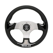 Sparco 015thpunr345 P222 Street Racing Steering Wheel 345 Mm Dia. Black Leather