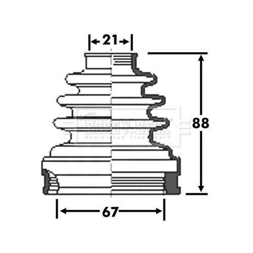BORG & BECK Bellow Kit, drive shaft BCB6313