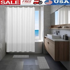 15-Piece Bath Set Shower Curtain Hooks Bath Rugs Machine Washable Bathroom Decor