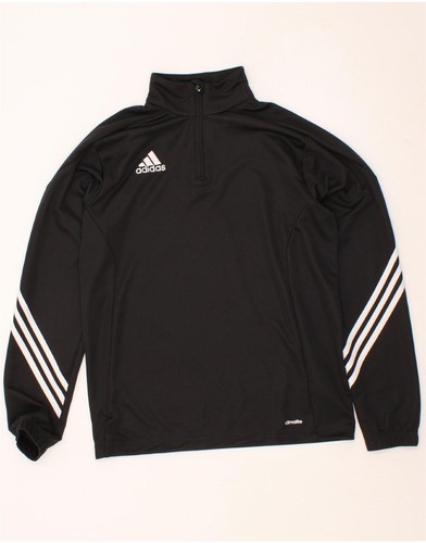 Adidas Herren Climalite Reißverschluss Ausschnitt Pullover Trainingsanzug Oberteil Medium schwarz CG12