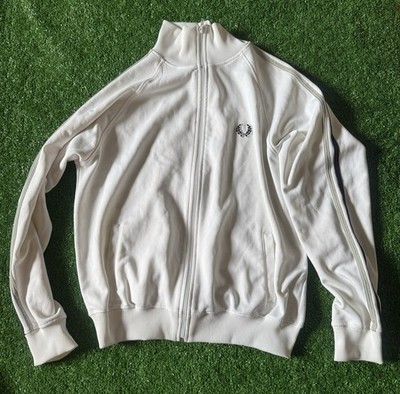 Vintage Fred Perry Track Jacket White Men's 40 Medium Made in
