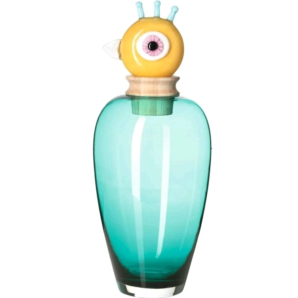 Leonardo Papageno 45cm Vase mit Verschluss aus Glas Türkis Mundgefertigt