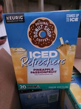 Donut Shop Iced Refreshers Pineapple Passionfruit Keurig K-Cup Pods 80 Count