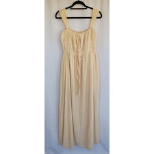 Nasty Gal Collection Cream Smocked Maxi Dress Womens 4 Boho Milkmaid