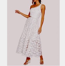 Lost + Wander White Eyelet Cutout Maxi Dress Size Large