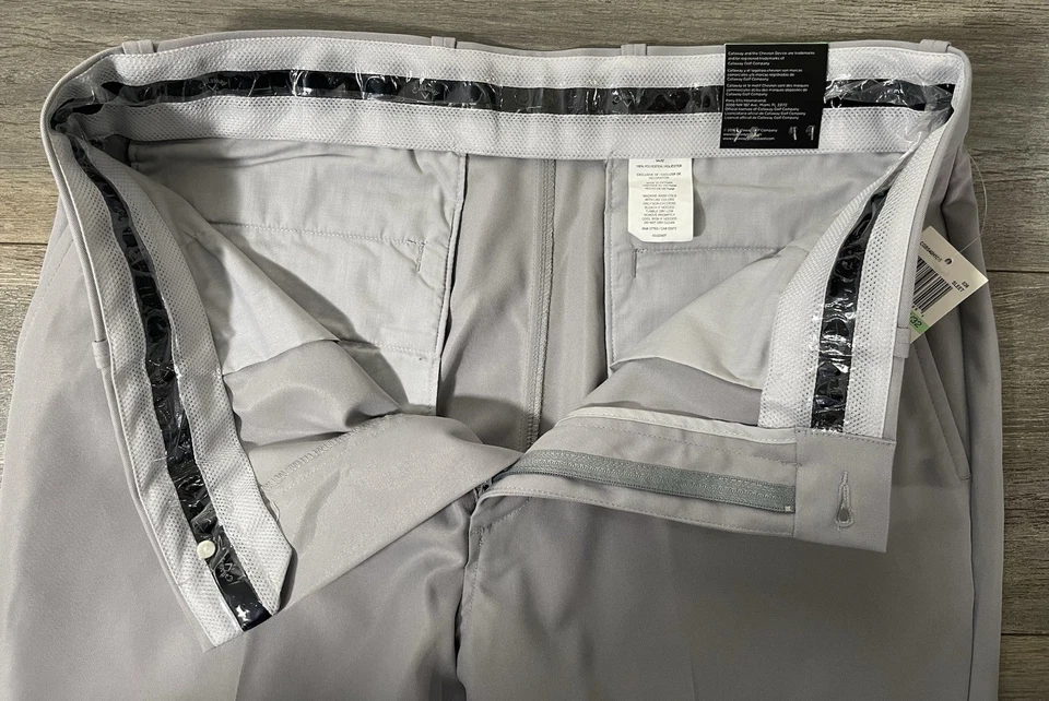 Callaway Pro Spin 2.0 MENS Gray Flat Front Chino Dress Golf Pants Size 34x32 NWT - Image 3 of 4