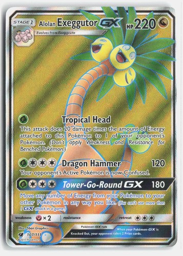 Alolan Exeggutor GX 107/111 Ultra Rare Crimson Invasion Pokemon Holo Near Mint