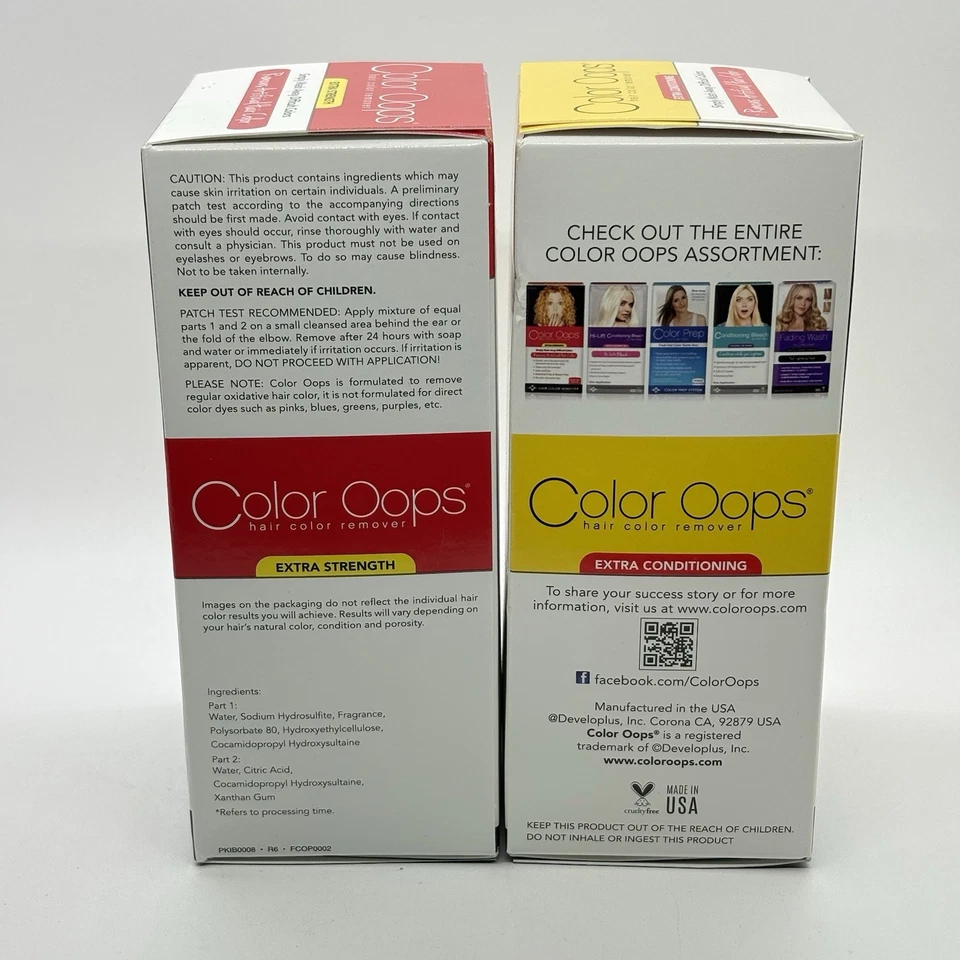 2 Color Oops Extra Fuerza Acondicionador Depilador De Color Todos los Colores de Cabello Nuevo Foto 3 de 4