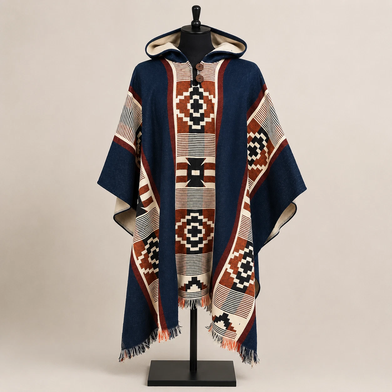 Unisex Alpaca Wool Hooded Poncho Cowboy Southwestern Aztec Western Cloak Serape
Opens in a new windo