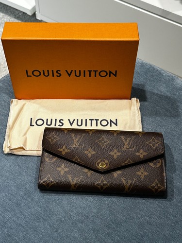 louis vuitton sarah wallet monogram with poppy interior