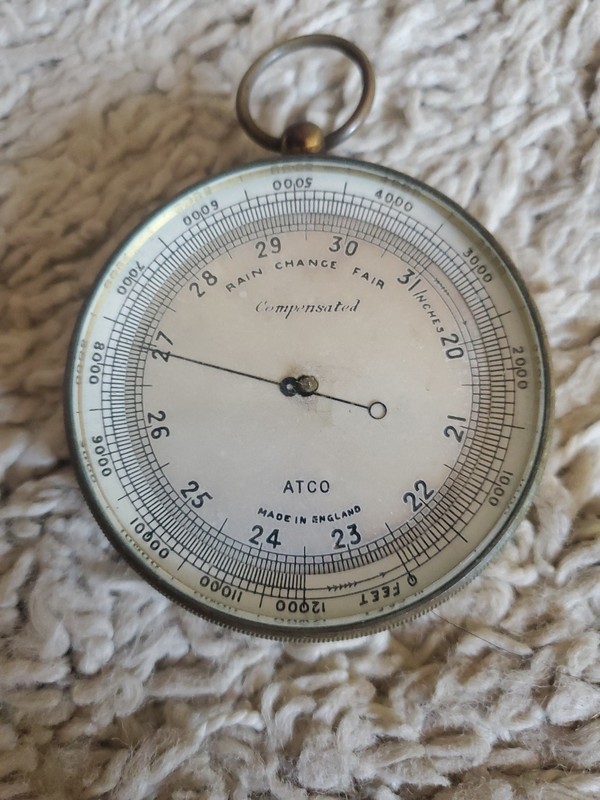 RARE Compensated pocket barometer, by ATCO. 12000 Feet. For Parts As Is
