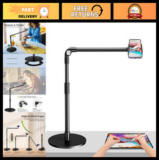 Heavy Duty Aluminum Overhead Phone Stand - 15" Long Arm iPhone Holder, 360  Swiv
