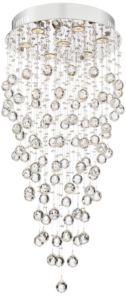 Lámpara colgante de plata Aida de 18" de ancho moderna globos de vidrio accesorio de 7 luces Foto 4 de 4