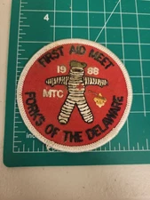 1988 First Aid Meet Patch Forks Delaware MTC Vintage Collectible Souvenir Emblem