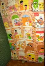Vintage 70s Original Sesame Street Muppets -  1 Fitted Twin Sheet FREE shipping!
