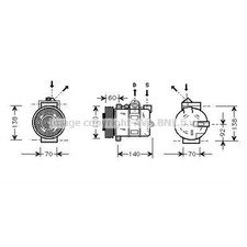 AVA QUALITY COOLING Kompressor Klimaanlage für Rover 75 45 Land Freelander