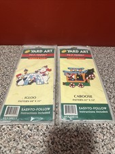 2 Yard Art Wood Patterns Igloo And Caboose Christmas VTG SH8