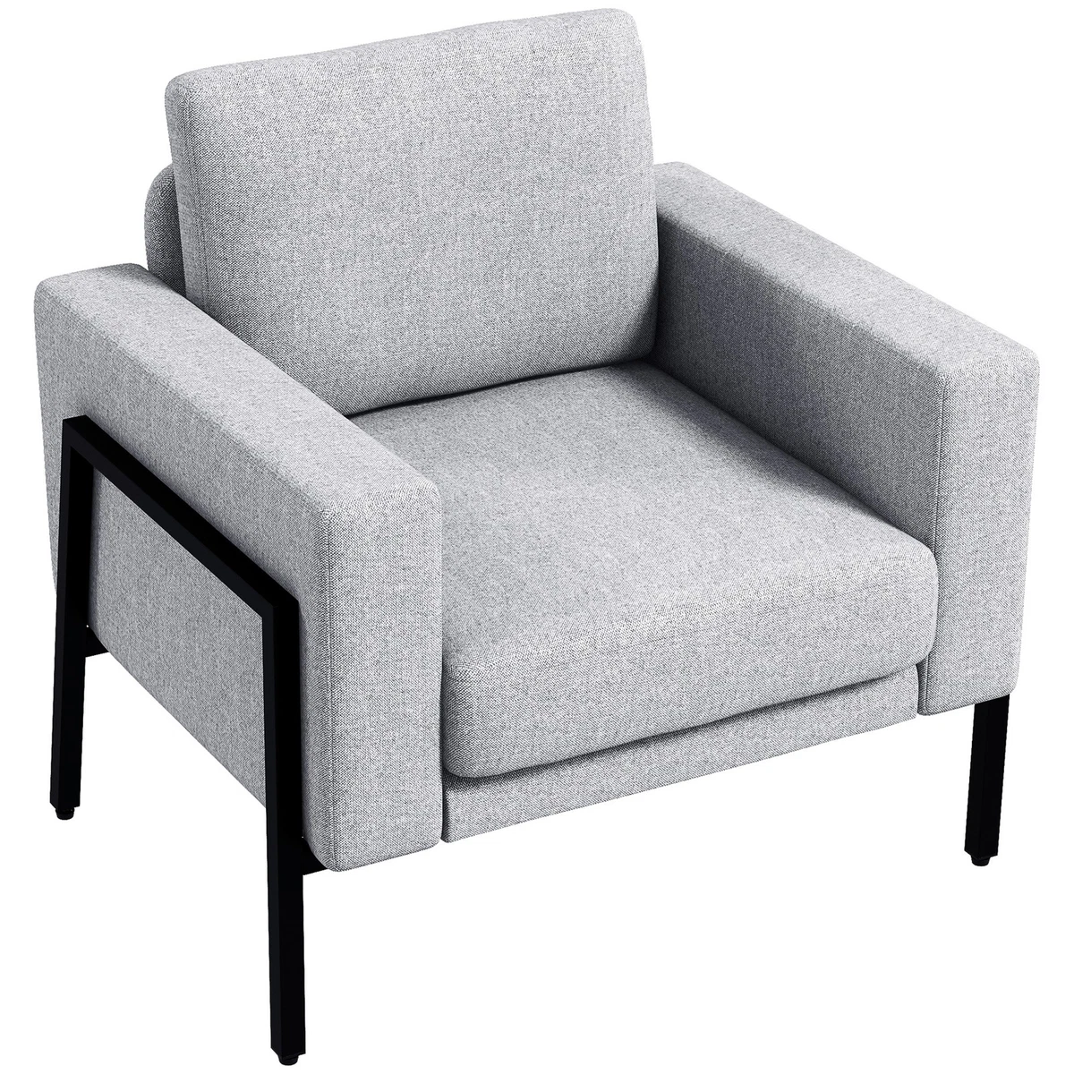 Homgoday Poltrone Salotto,Poltrona Grigio Chiaro 60 cm in Tessuto,Poltrona Salotto, Poltrone, Poltrona Relax, Poltroncina Camera da Letto