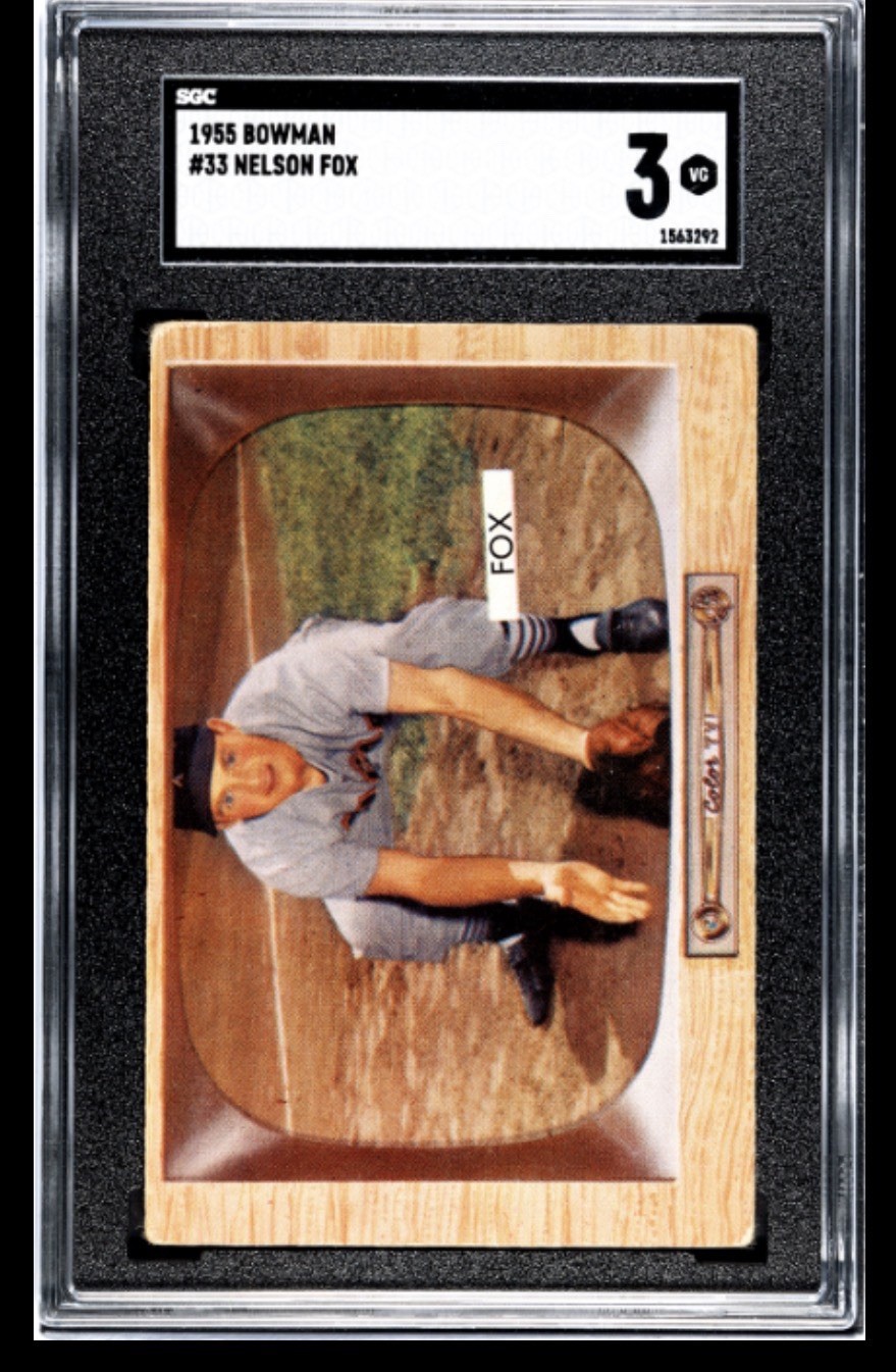 1955 Bowman #33 Nelson "Nellie" Fox SGC 3 (Bright/Sharp Color!)