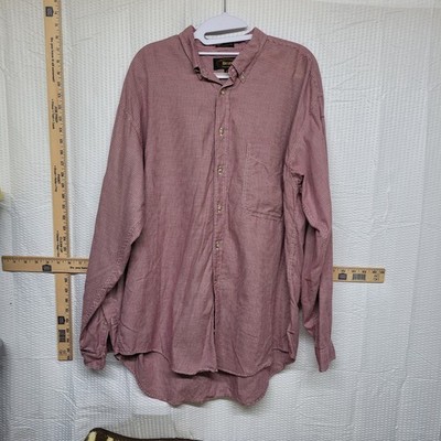 Briar Traditional Apparel Mens Lg Burgundy Houndstooth Cotton Button Down Shirt