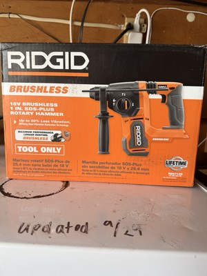 Ridgid 18V Brushless Cordless 1 In. SDS-Plus Rotary Hammer Tool Only R86712B